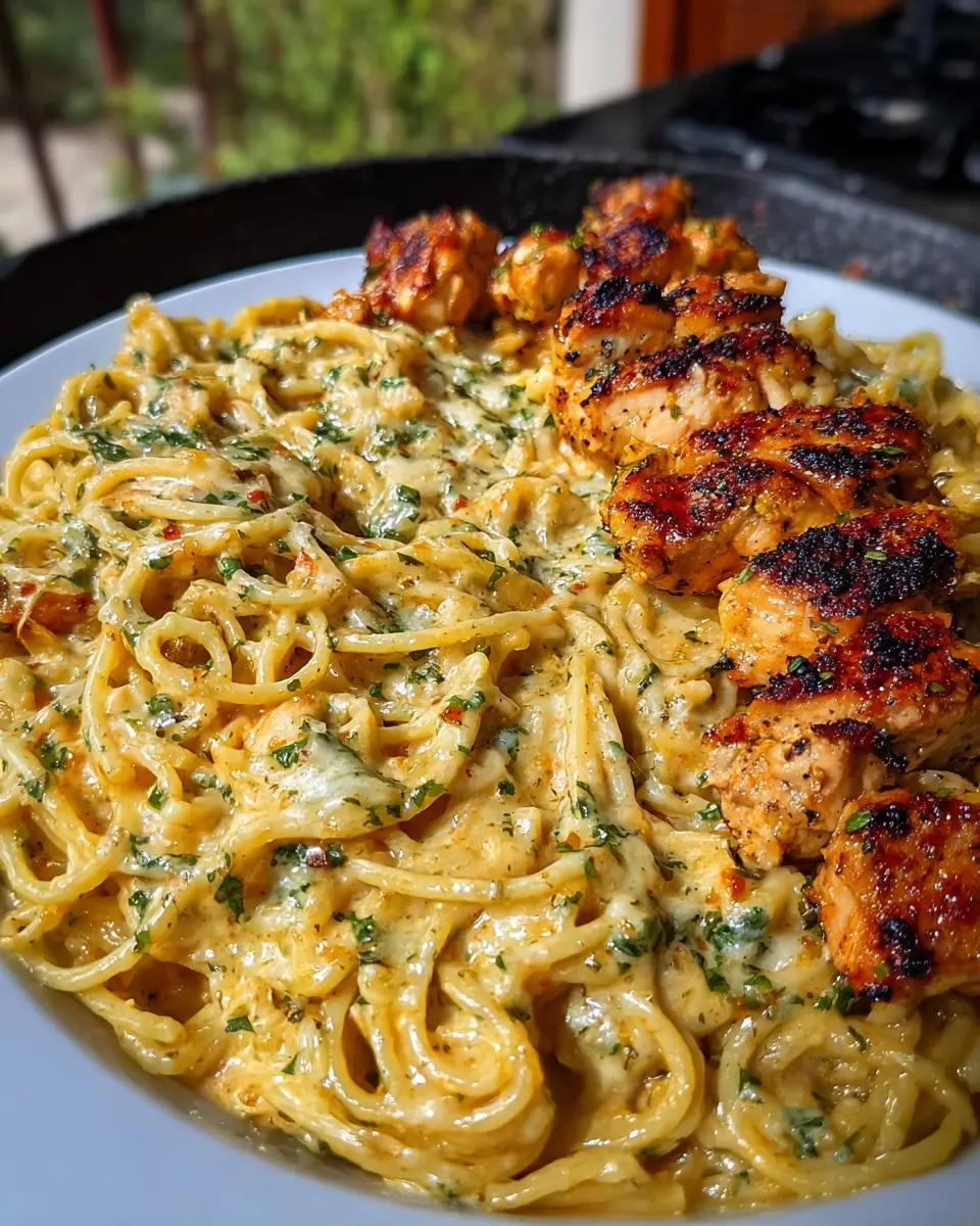 Cajun Garlic Butter Chicken Spaghetti: Indulgent Creamy Three Cheese Delight