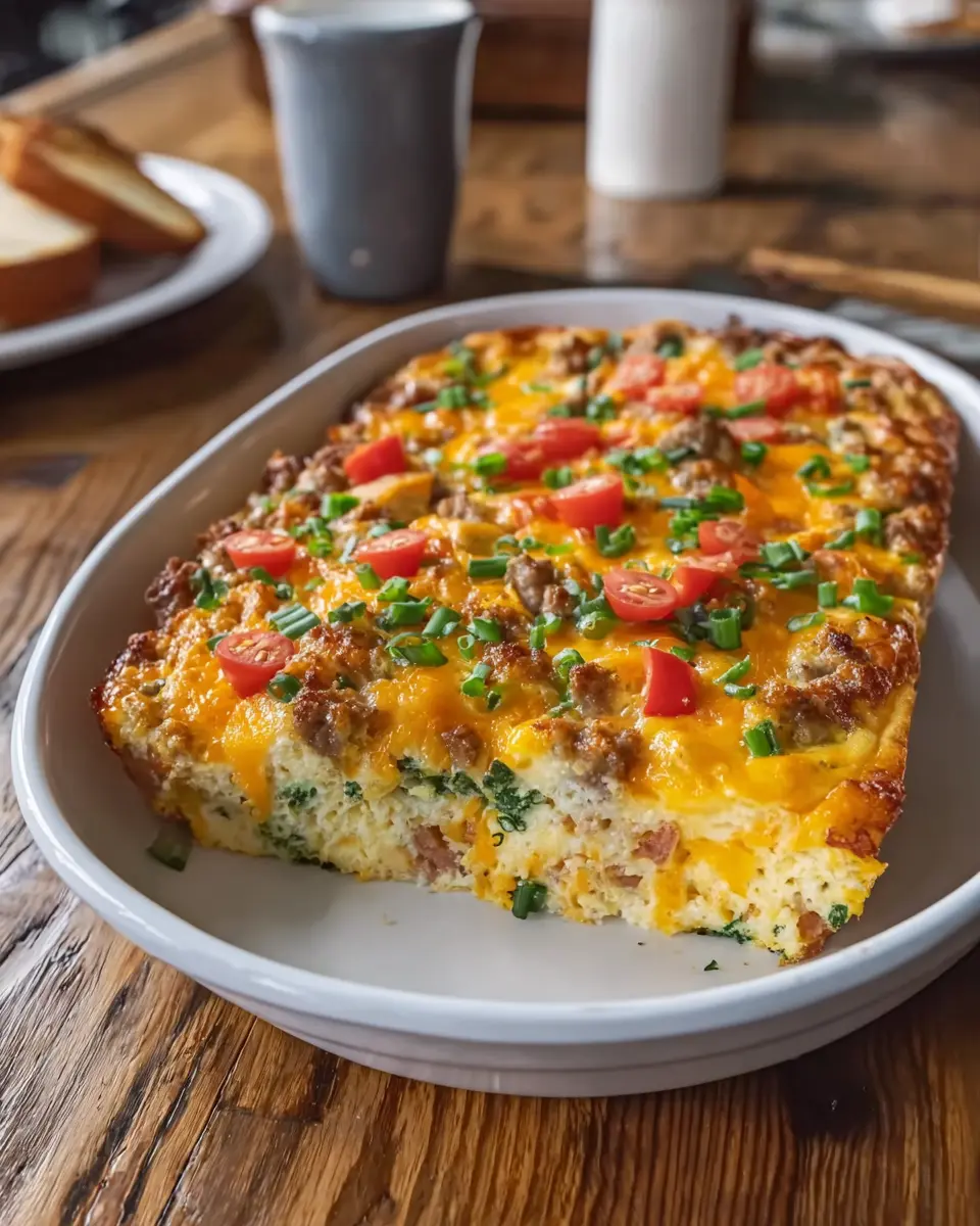 Ultimate Farmer’s Breakfast Casserole with Turkey Bacon and Chicken Ham