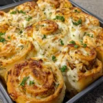 Garlic Chicken Alfredo Pizza Rolls