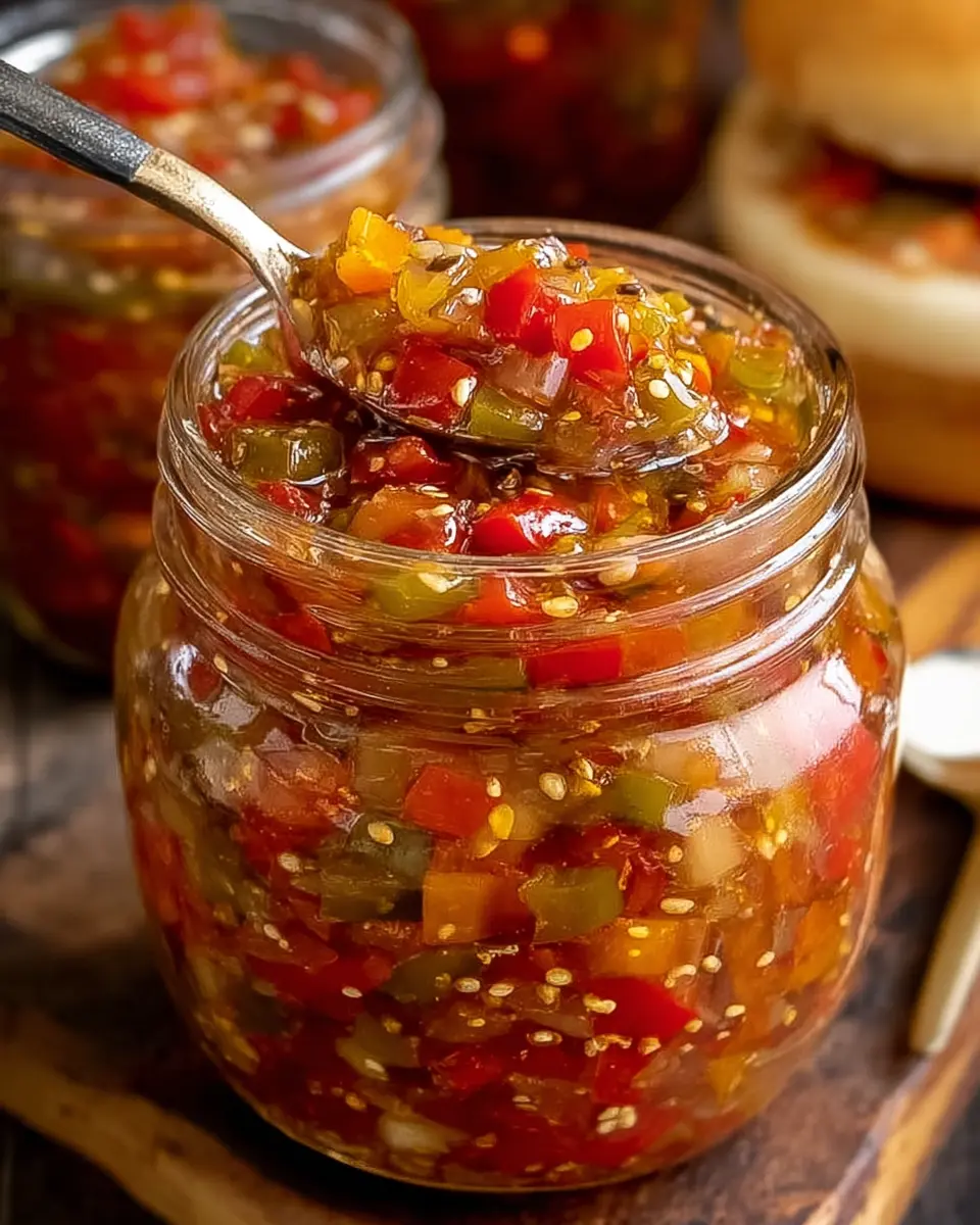 Sweet and Tangy Old Fashioned Pepper and Onion Relish Recipe Delight