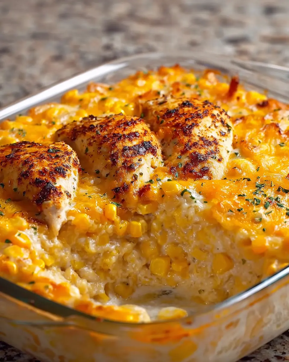 Creamy Baked Chicken And Corn Casserole Creamy Baked Chicken And Corn Casserole