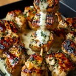 Grilled Chicken Bites with Creamy Garlic Sauce