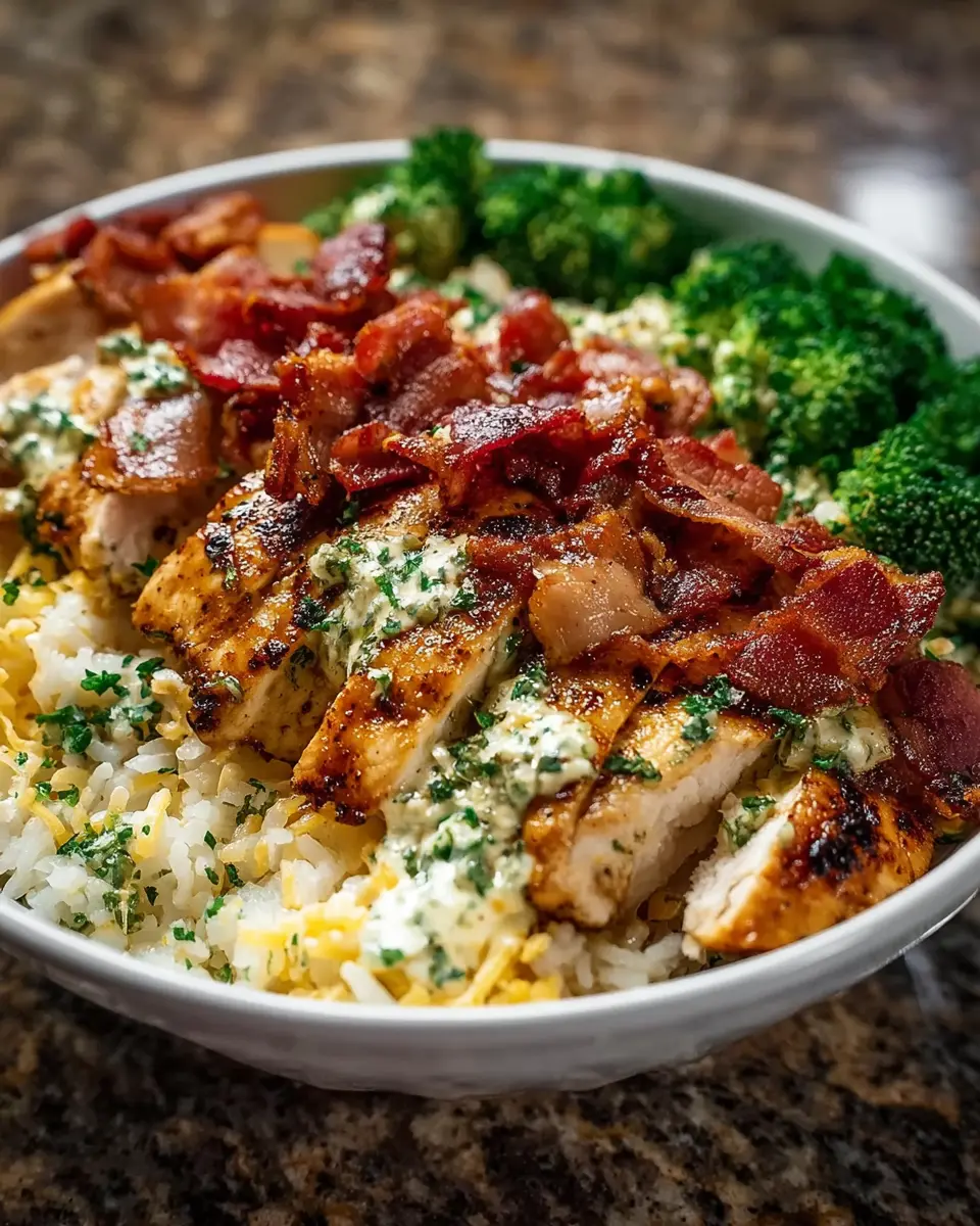 Garlic Butter Chicken Turkey Bacon Loaded Bowl: Indulgent & Easy Recipe