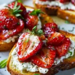 Roasted Strawberry Whipped Ricotta Toast