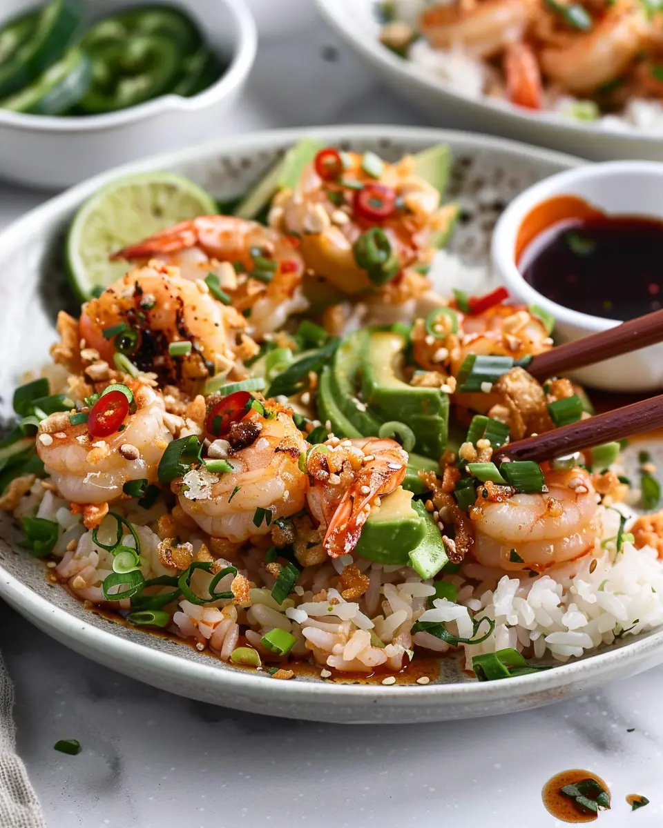 Crispy Rice with Spicy Shrimp Salad: A Flavorful Delight at Home