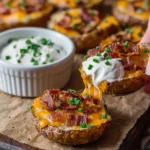 Loaded Potato Rounds with Cheddar and Turkey Bacon