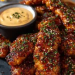 Sticky Honey Butter Chicken Strips with Creamy Chili Dip