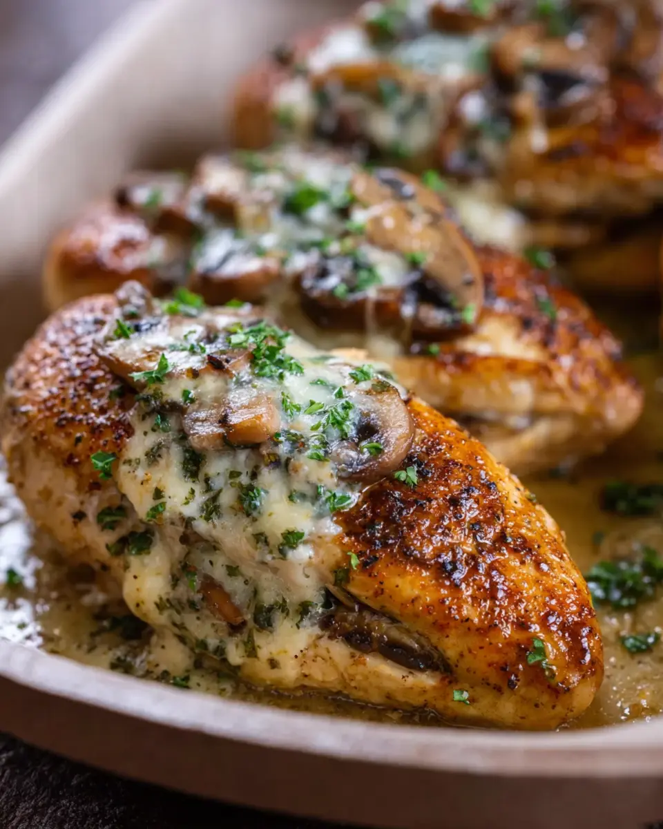 Cheesy Garlic Butter Mushroom Stuffed Chicken: Indulgent Comfort Meal