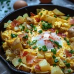 Cheesy Potato Egg Scramble