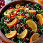 Citrus Pomegranate Kale Salad with Honey-Lemon Vinaigrette