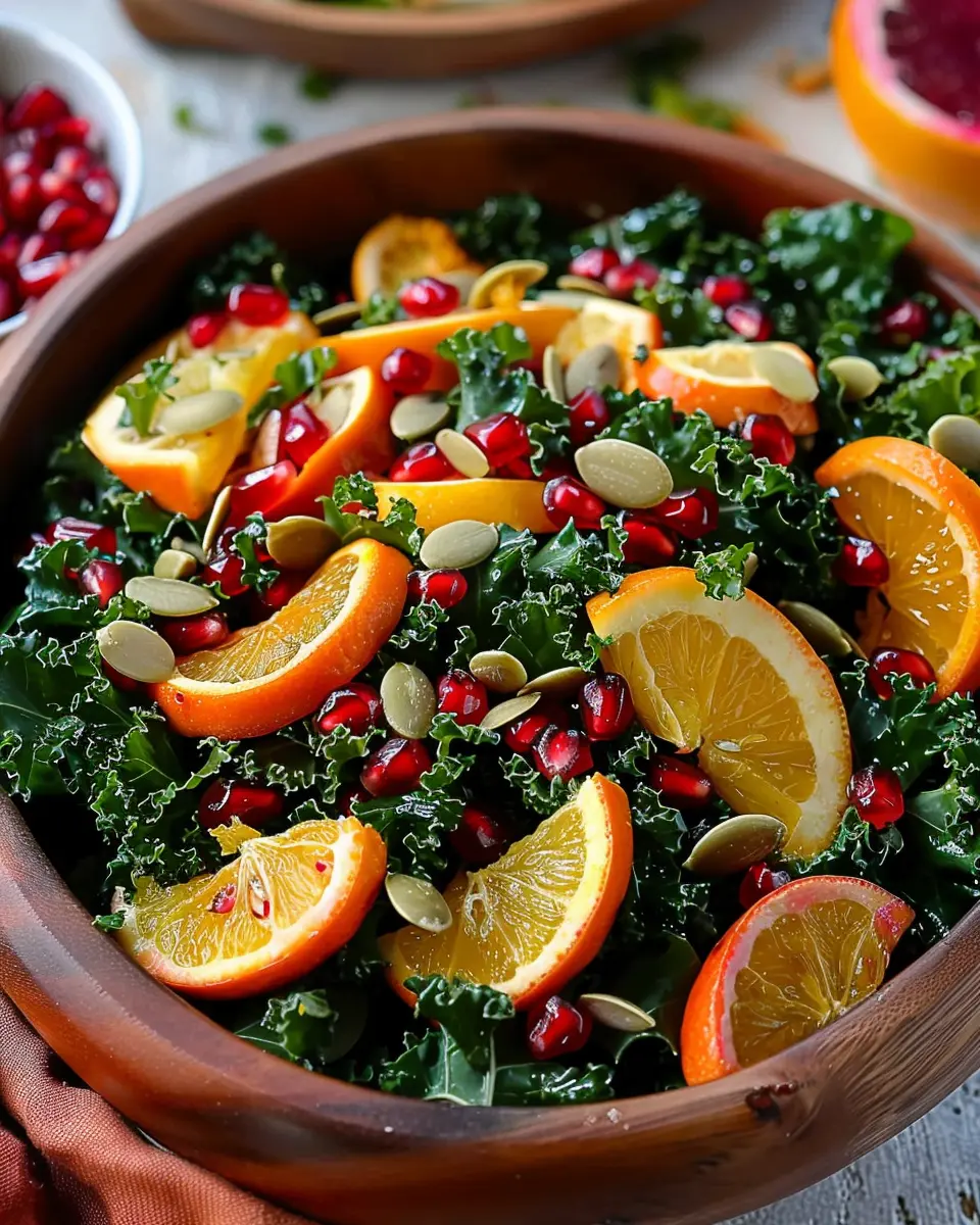 Citrus Pomegranate Kale Salad: The Best Honey-Lemon Vinaigrette
