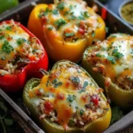 Easy Vegetarian Stuffed Bell Peppers with Rice