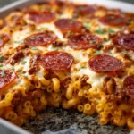 Beef Pepperoni Mac and Cheese Bake