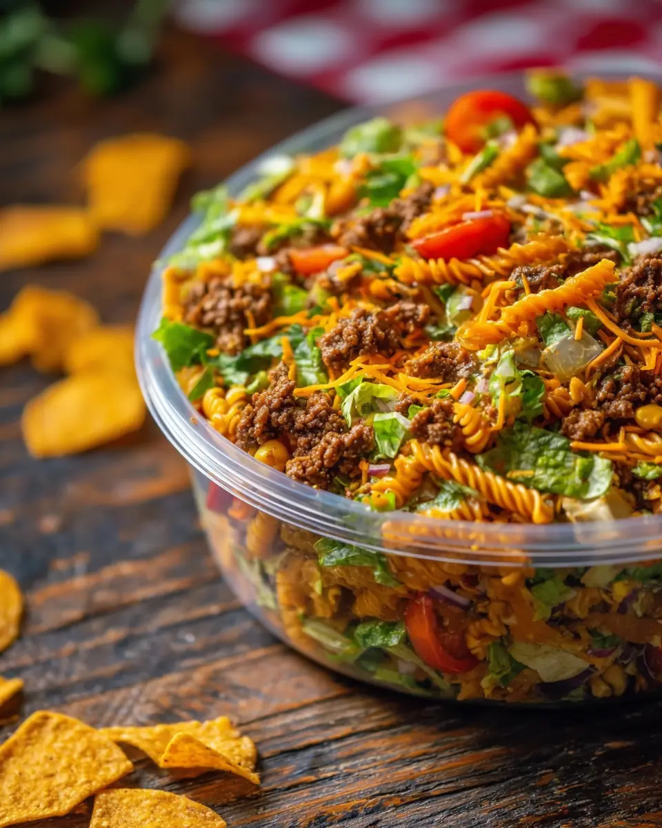 Doritos Locos Taco Pasta Salad: Easy Turkey Bacon Twist
