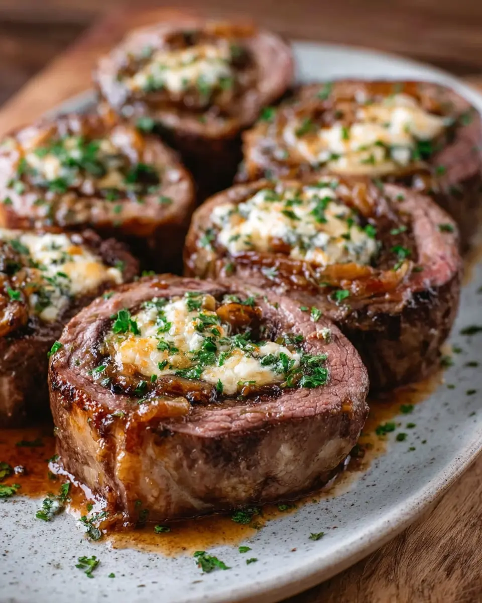 French Onion Steak Pinwheels with Turkey Bacon: A Juicy Delight