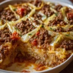 Cabbage Beef and Rice Bake