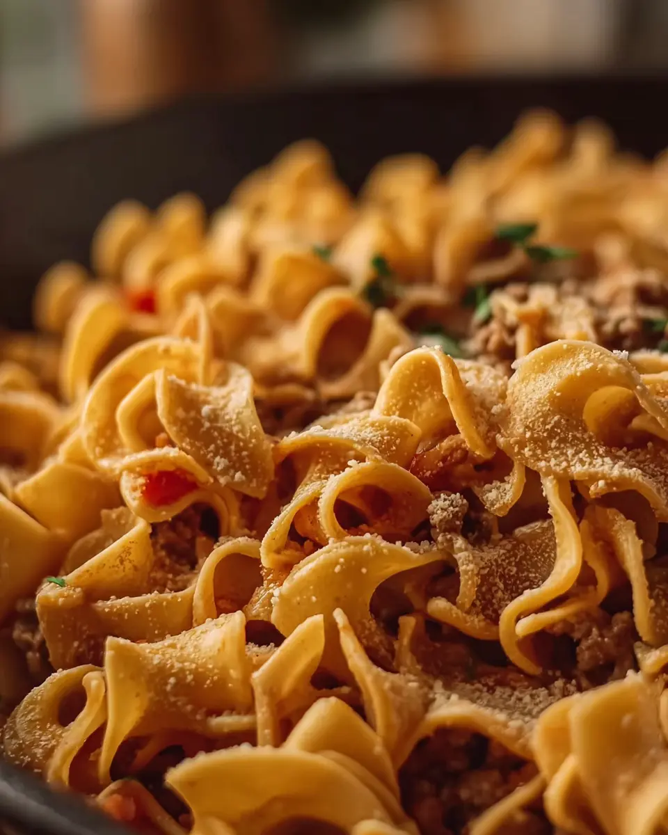 Italian Noodles Made Easy: Indulge in Beef and Turkey Bacon Delight