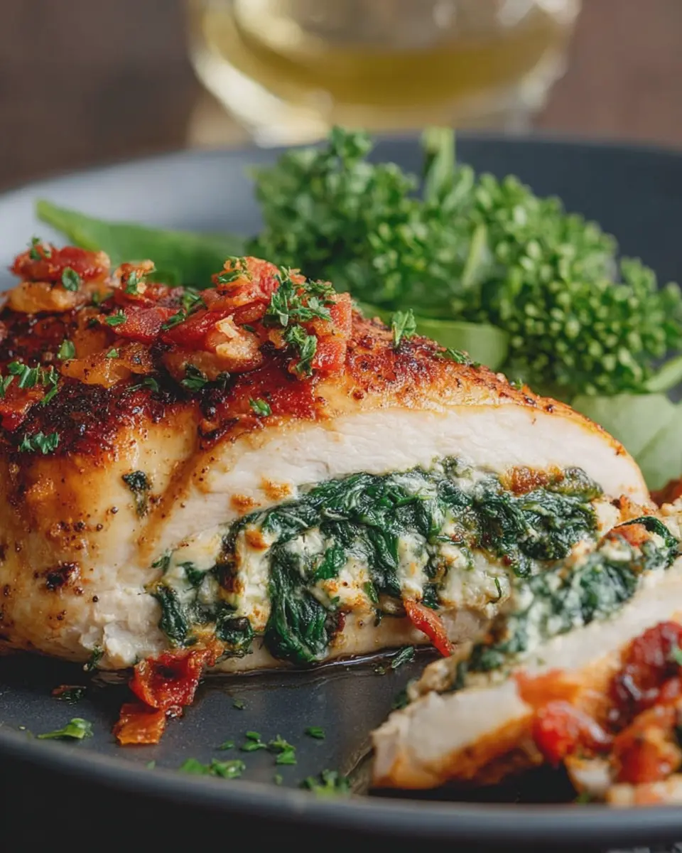 Spinach Stuffed Chicken Breast Recipe: Juicy Turkey Bacon Twist