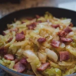 Fried Cabbage with Onions and Turkey Bacon