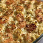 Shrimp Scampi Tortellini Bake