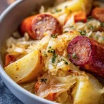 Crockpot Polish Sausage Sauerkraut and Potatoes