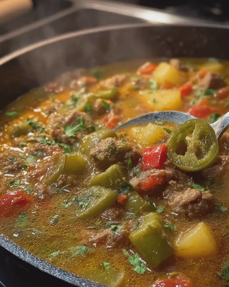 New Mexico Green Chile Stew: Hearty Comfort with Turkey Bacon