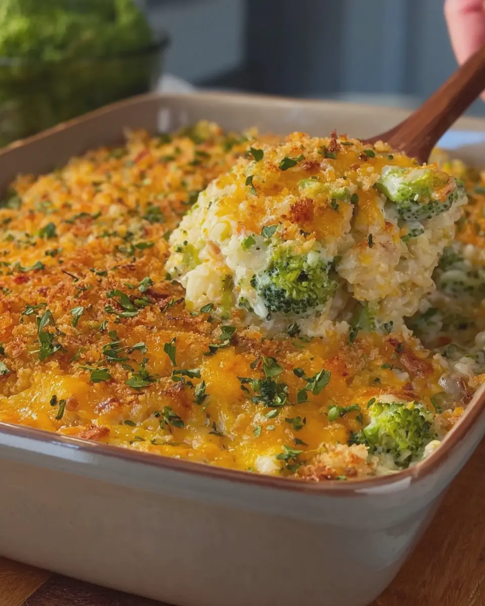Broccoli Rice Casserole: Easy Recipe with Turkey Bacon and Chicken Ham