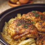 Juicy Slow-Cooked Chicken with Buttery Tender Cabbage