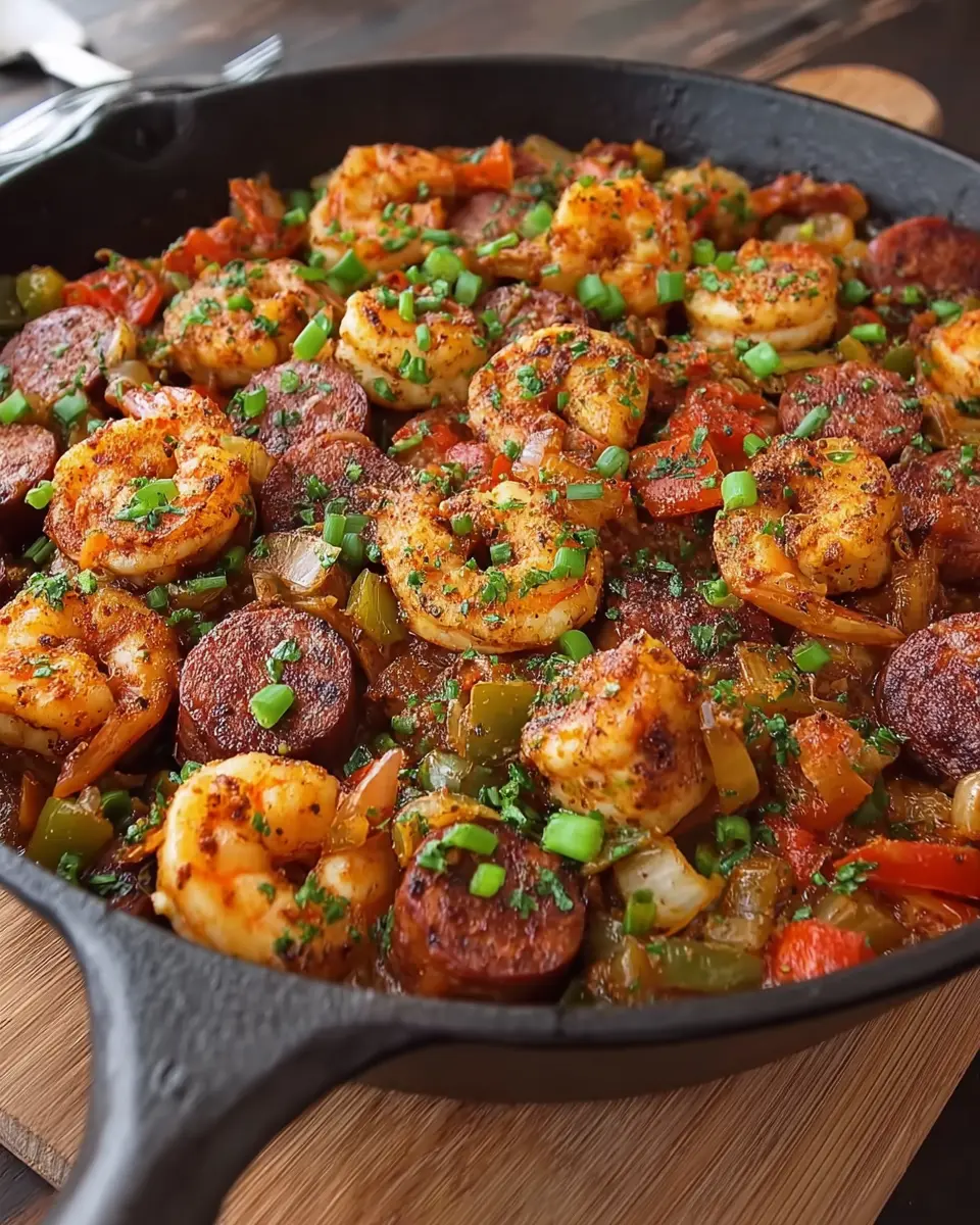Cajun Shrimp &amp; Sausage Skillet: Easy &amp; Flavorful Family Meal