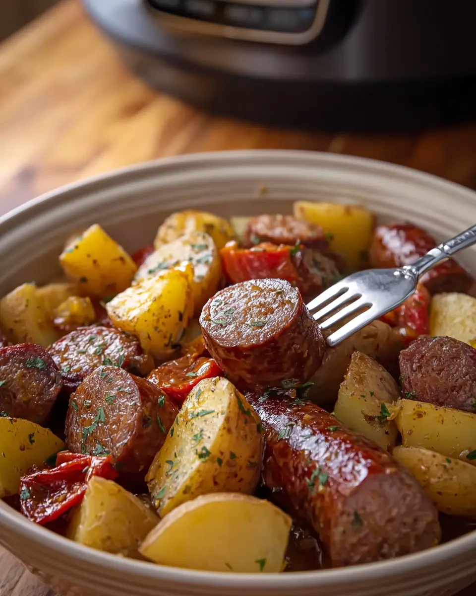 Slow Cooker Beef Sausage Potatoes: Easy 4-Ingredient Comfort Meal