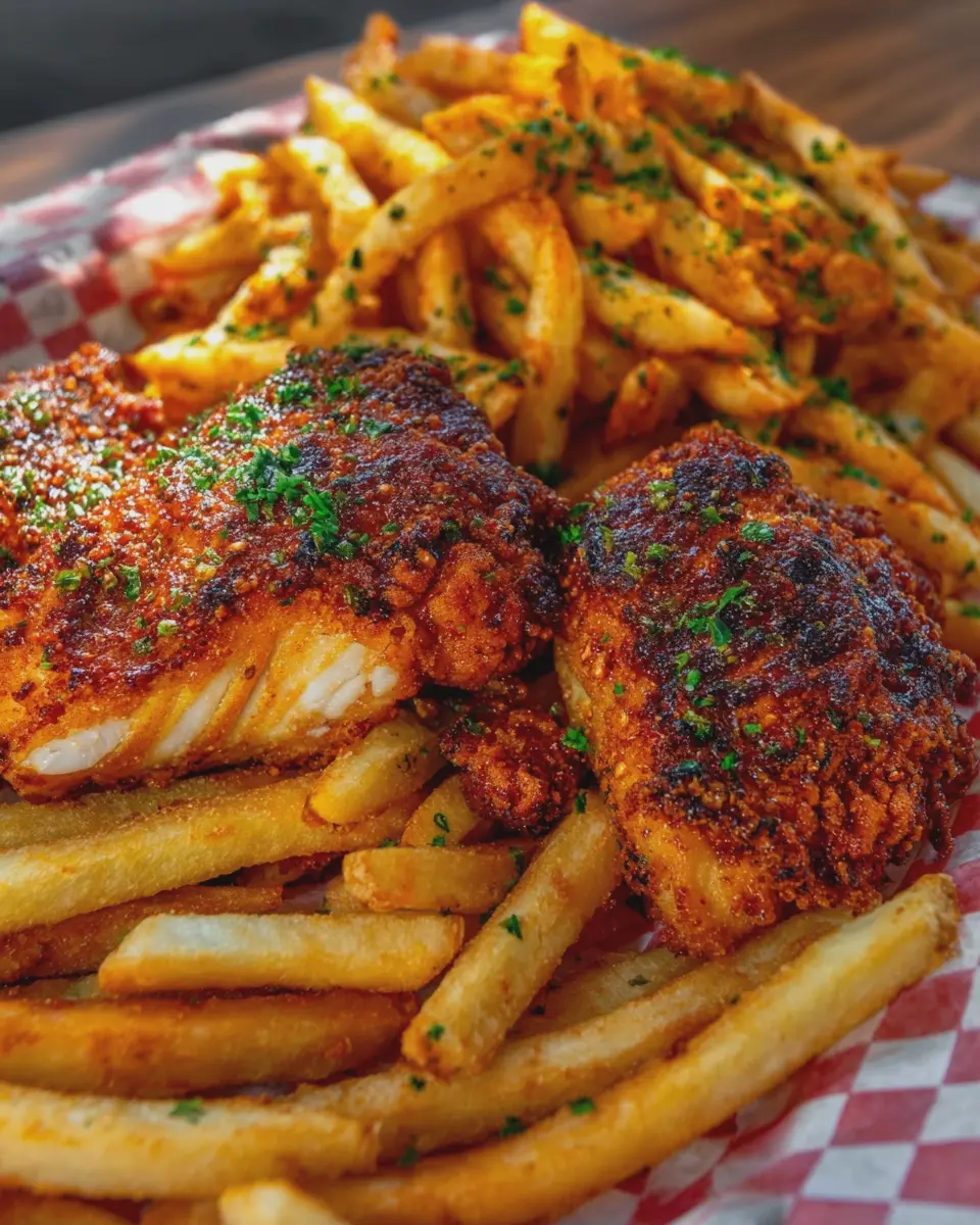 Loaded Crispy Chicken &amp; Seasoned Fries Platter for Easy Family Dinners