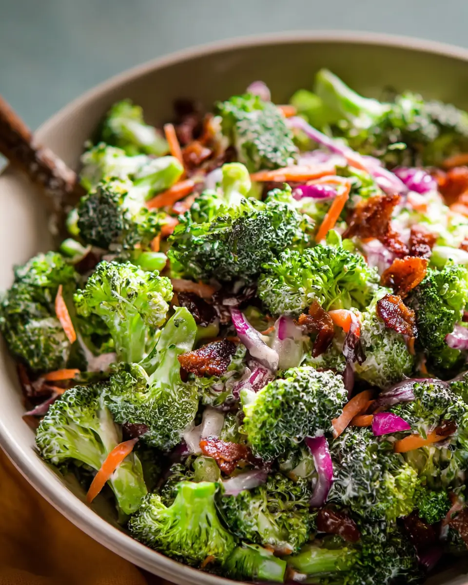 Broccoli Salad: Easy Recipe with Turkey Bacon and Chicken Ham