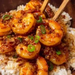Sizzling Honey Garlic Shrimp and Rice Bowl