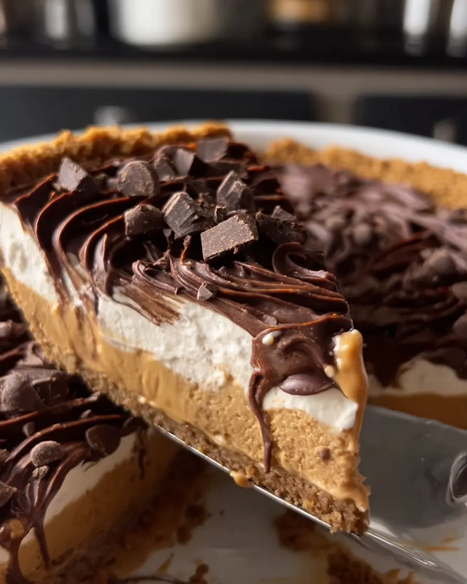 No-Bake Peanut Butter Chocolate Cool Whip Swirl Pie – Easy Indulgence