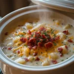 Crockpot Loaded Potato Soup Creamy Cheesy Slow Cooker Comfort