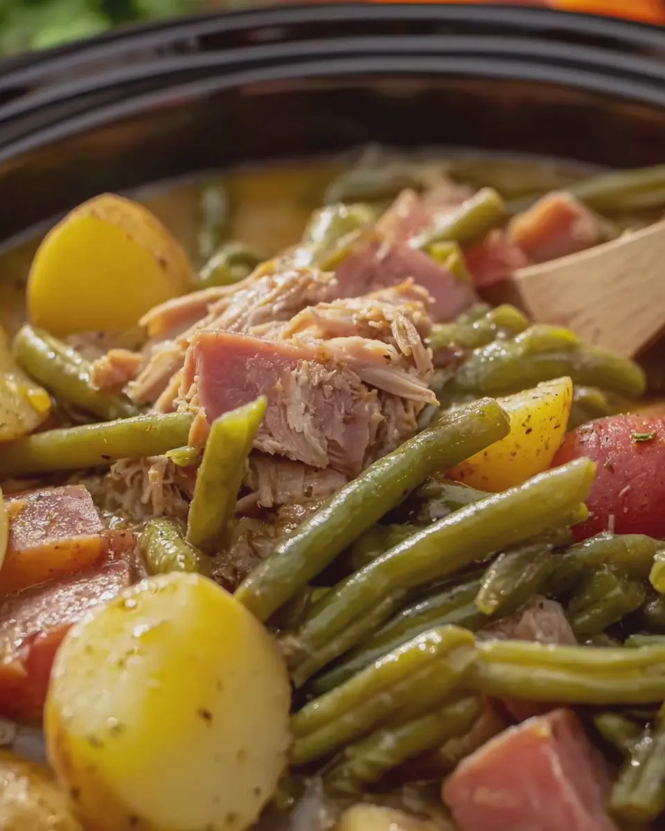 Slow Cooker Chicken Ham Green Beans and Potatoes Made Easy