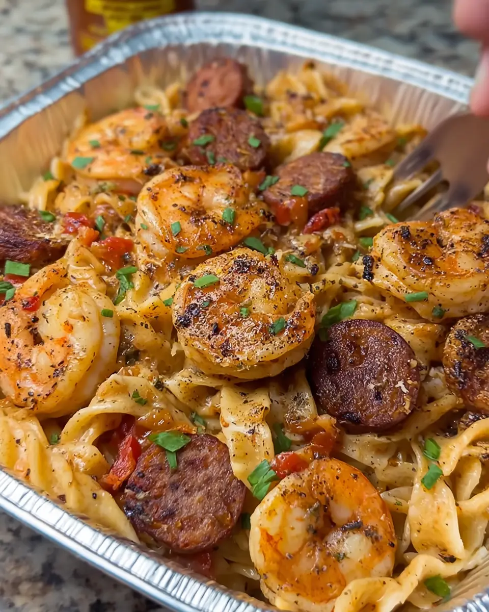 Cajun Shrimp and Sausage Pasta – A Juicy Twist with Turkey Bacon