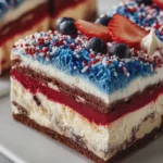 Patriotic Ice Cream Sandwich Dessert