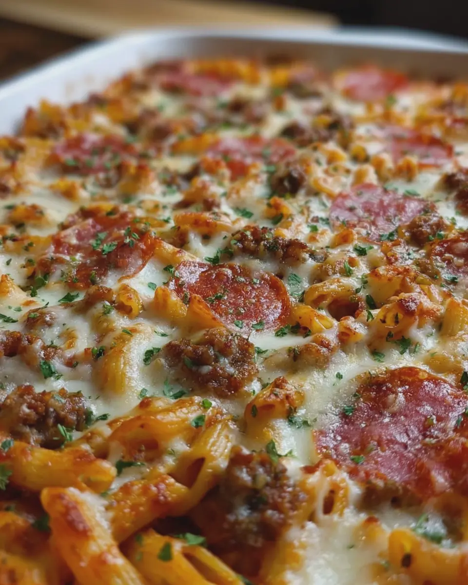 Pizza Pasta Bake: Indulgent Comfort Food with Turkey Bacon &amp; Chicken Ham