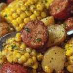 Crockpot Buttery Sausage, Corn & Red Potatoes
