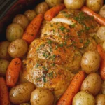 Crockpot Honey Ranch Chicken, Baby Carrots & Buttery Potatoes