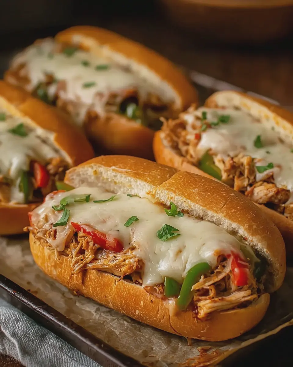 Slow Cooker Chicken Philly Sandwiches with Turkey Bacon Delight