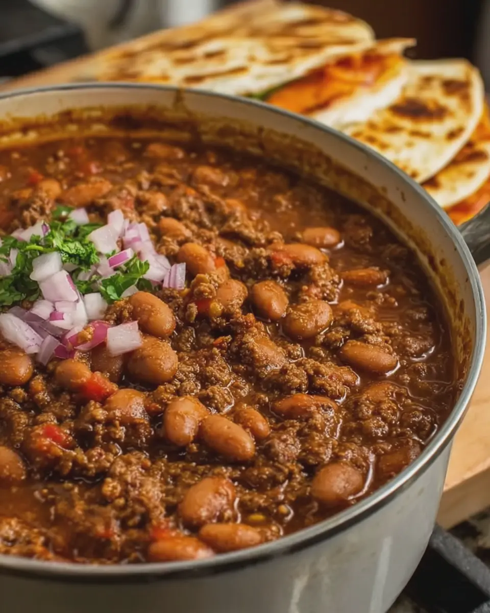 Mexican Pinto Bean Chili: Easy Recipe with Chili Cheese Quesadillas