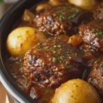 Slow Cooker Salisbury Steak and Potatoes