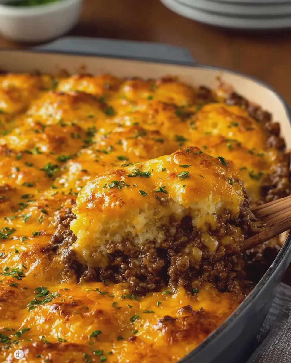 Cheddar Bay Hamburger Casserole: Easy Comfort Food with Turkey Bacon