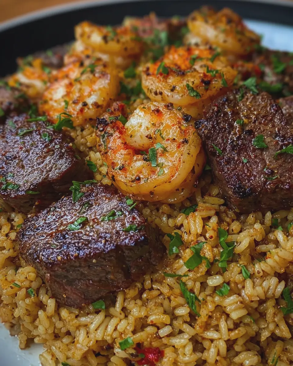 Million Dollar Steak &amp; Shrimp Rice: A Juicy Indulgence at Home