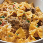 Creamy Velveeta Beef and Bowtie Pasta