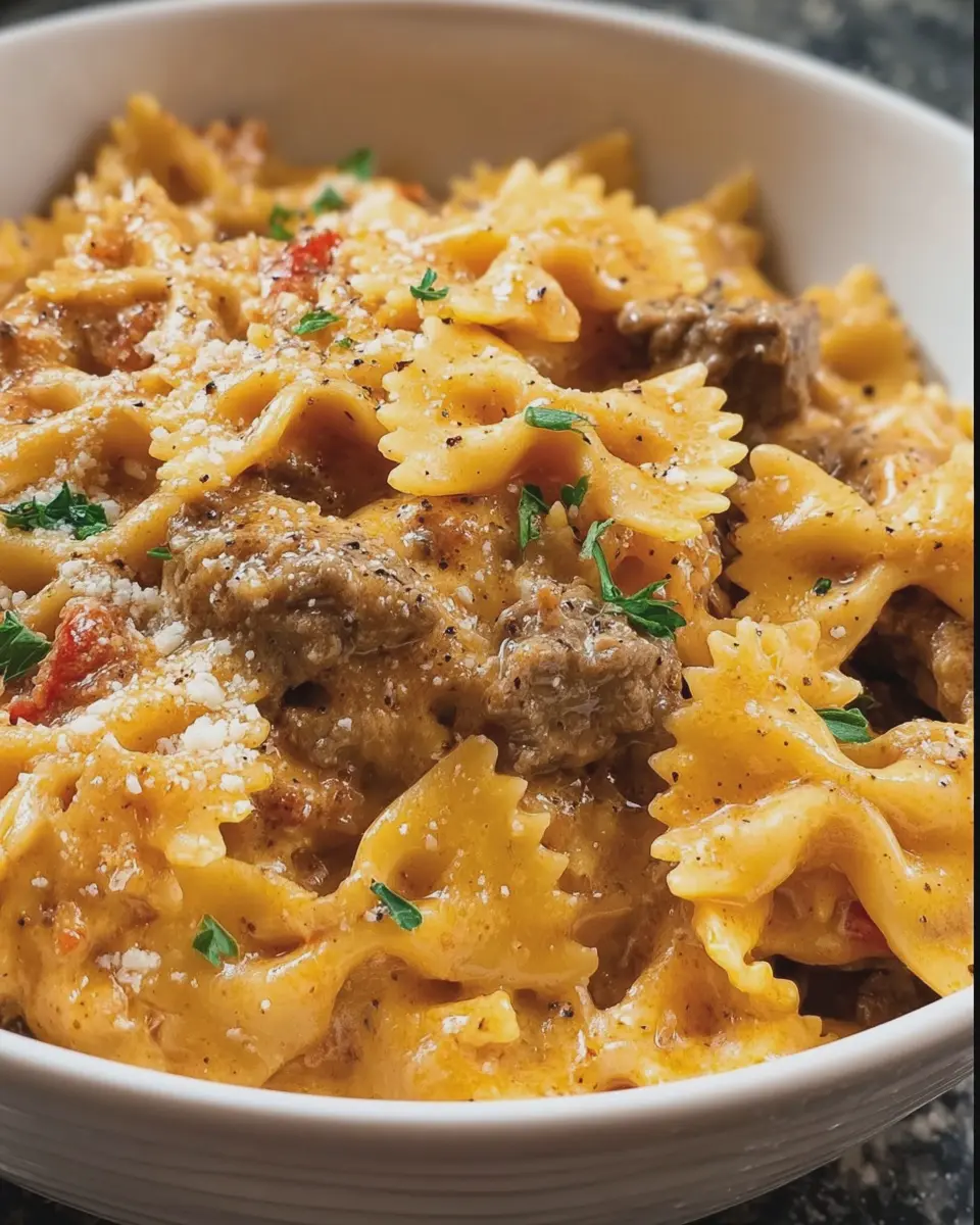 Creamy Velveeta Beef and Bowtie Pasta: A Comforting Delight