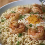 Creamy Garlic Parmesan Shrimp Ramen