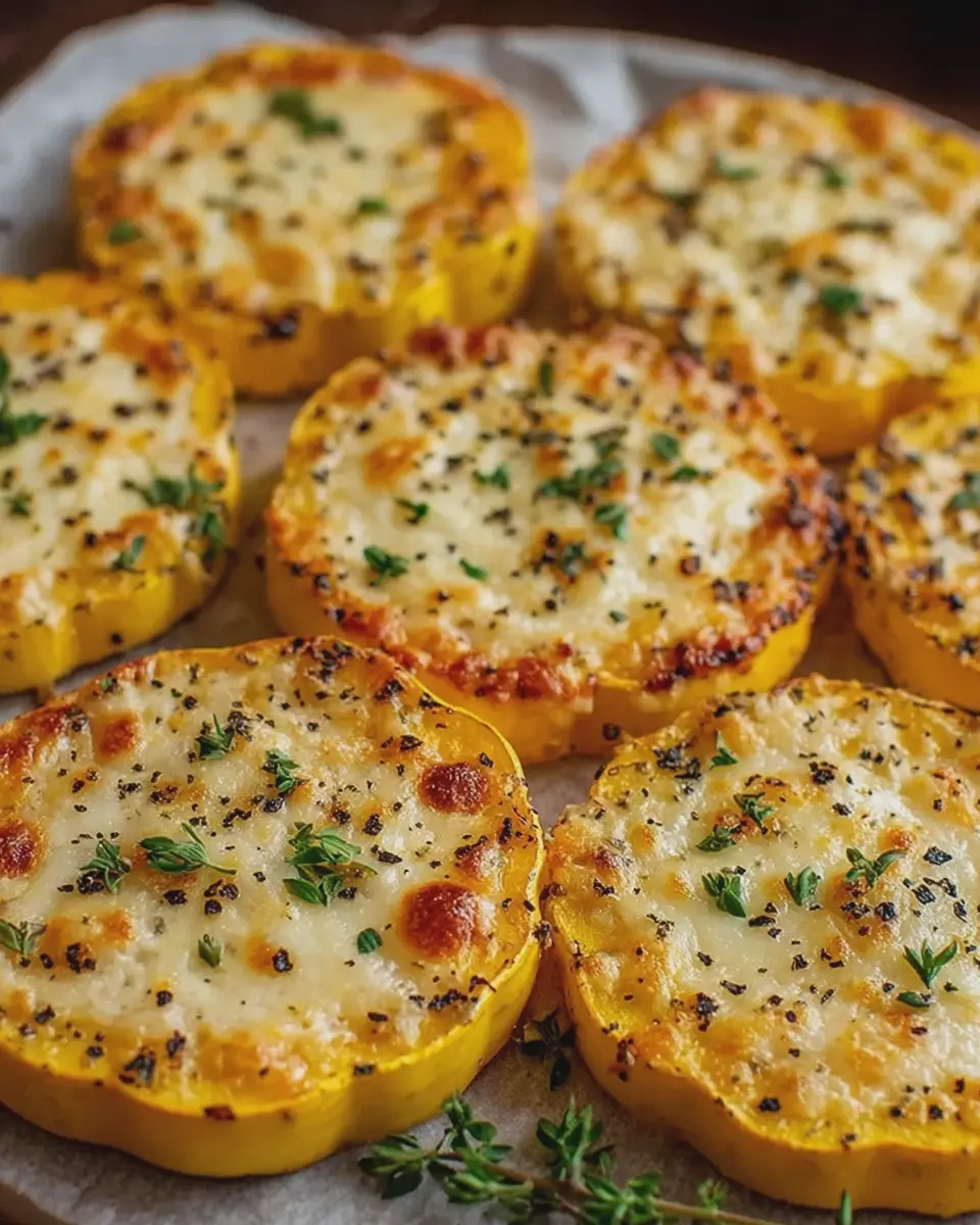 Cheesy Baked Squash Rounds: Easy Turkey Bacon Delight